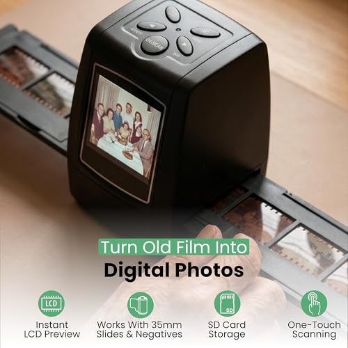 Converts 135 Film & Slides to Digital Film scanner converts 35mm Slide & Negatives into JPEG Photos
