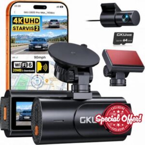 GKU 4K Dash Cam Front and Rear