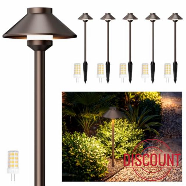 Gardencoin Low Voltage Landscape Pathway Lighting 6-Pack
