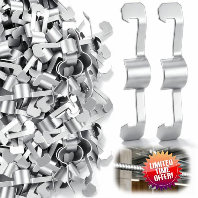 Hicarer 100 Pack Conduit Cable Support Clamp Clip Spring Steel Tool-free                                                          Ac Cable Clamp