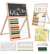 Wooden Abacus for Kids Math Game for Kids 5-7 Abacus Counters Counting Toys | Wood Abacus Math Ma...