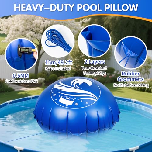 cold-resistant 0.5mm PVC pool air pillow with rope
