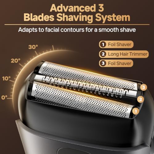 Mini Electric Razor with 3 Floating Blades