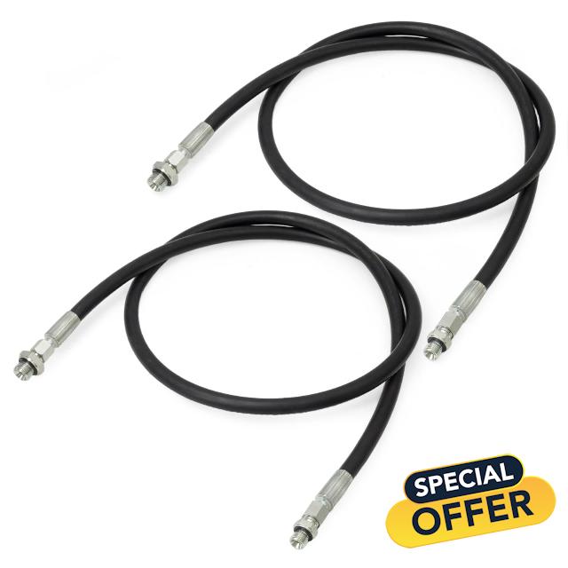 Auger Drill Hydraulic Hose Compatible with 1.8 Ton Mini Excavator                                                          M14 x 1.5 Female to M18 x 1.5 Female Fittings