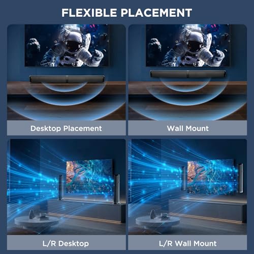 Detachable Design with Deep Bass for TV/PC/Gaming/Projector - 2-in-1 Home Theater Audio