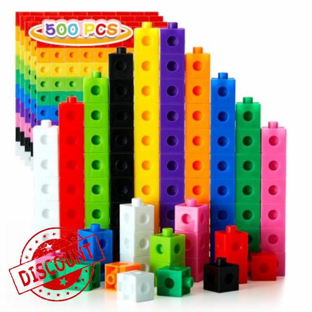 Set of 500 Kids Linking Cubes for Math