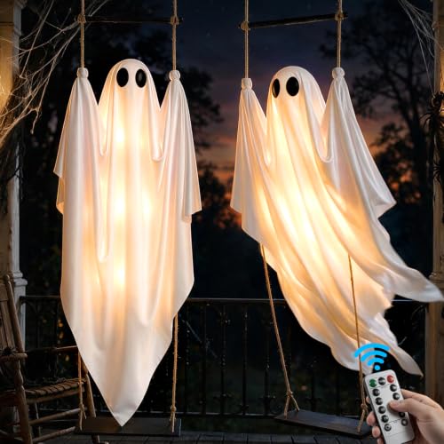 5 FT Pre-Assembled Hanging Swinging Ghosts with Adjustable Arms