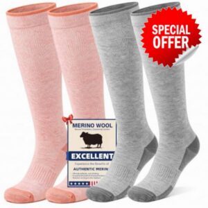 Merino Wool Compression Socks for Women Men 15-20 mmHg for flying                                                          2 Pair mens compressions socks