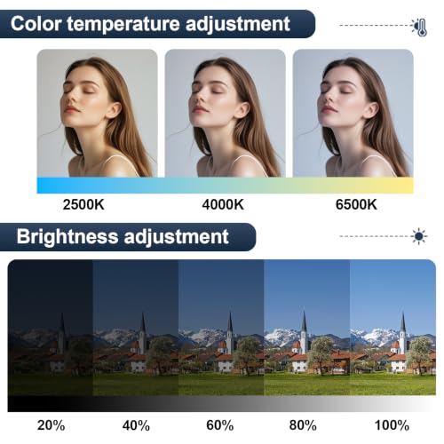 RGB Photography Lighting Kit (2 Packs) with Adjustable Tripod Stand/Remote