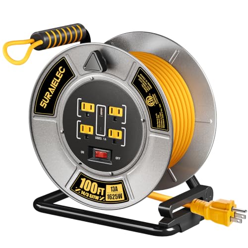 Metal Steel Cable Drum 4 Grounded Outlets