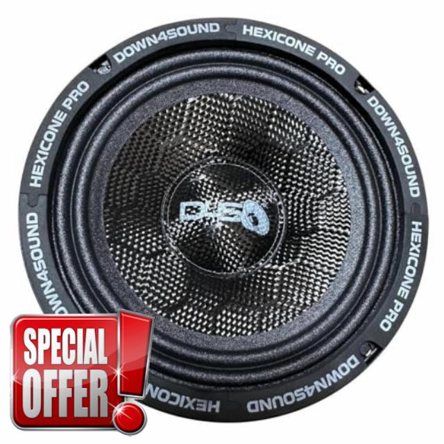 Down4Sound Hexicone PRO 6.5" All SZN Carbon Fiber Pro Audio Speaker 200W RMS 8 Ohm