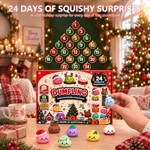24 Squishy Toys Set Advent Calendar Squishy Party Favors for Christmas Gif