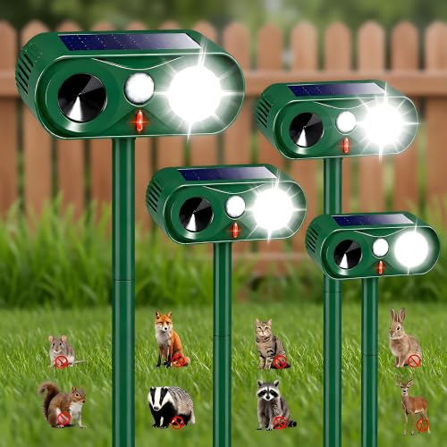 4-Pack Waterproof Deer Repellent Devices