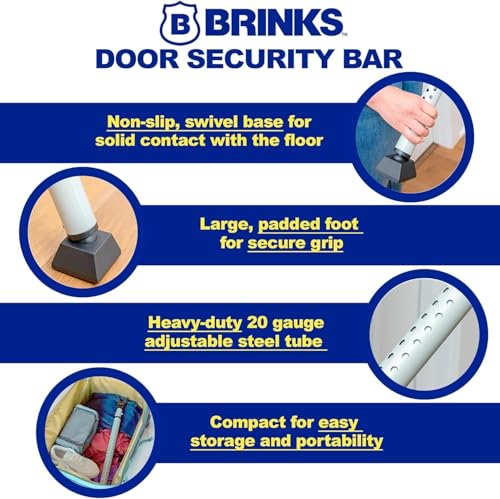 Dorm and Home - Door Jammer for Hinged Doors and Sliding Door Security – Silve