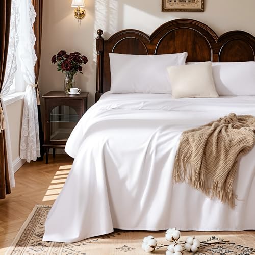 Durable 16” Deep Pocket Sheets                                                          Long Staple Cotton 4Pcs Bed Sheets