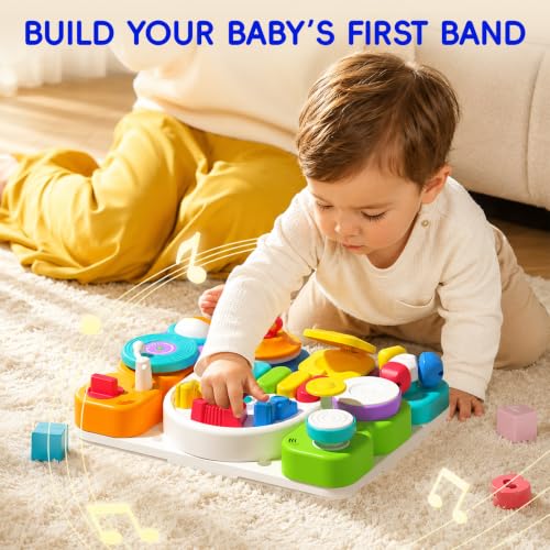10-in-1 Musical Instrument Activity Toy for Toddlers 1-3 Expandable auby Busy Board System