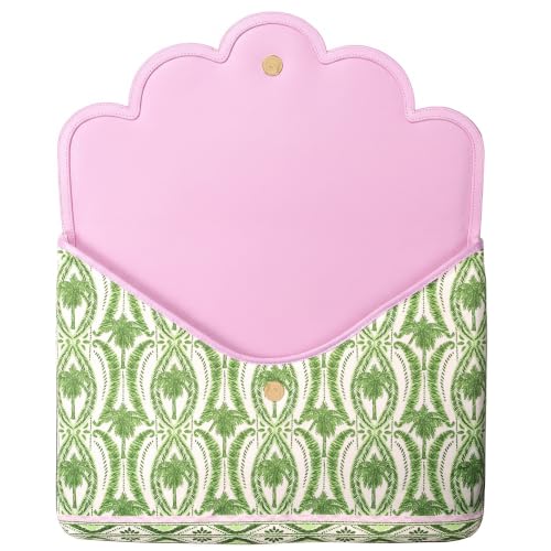Magnetic Closure Envelope Laptop Bag with Scallop Trim & Storage Pocke