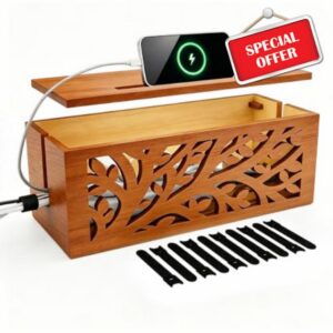 Wood Cable Management Box