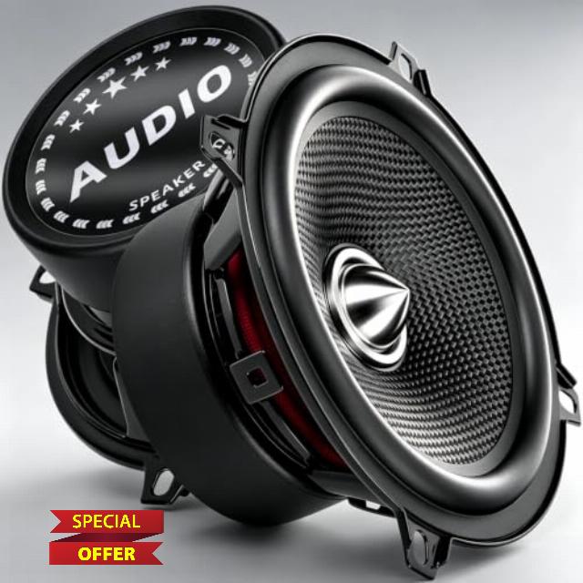 5.25 Inch Car Speakers 600W Max 4 Ohm Carbon Fiber Cone Woofer 2 Pack                                                          Bullet Head Design Door Speaker Deliver Deep Bass and Clear Stereo Sound
