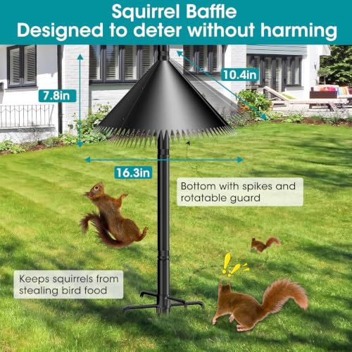 Adjustable Bird Feeder Stand with 3 Shepherds Hooks