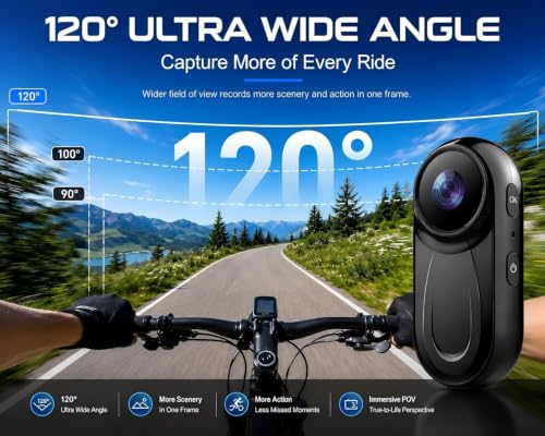 Hands-Free Recording for Motorcycle/Sports/Bike/Pet (SD Card Not Included)