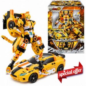 Metal Cardbot W Tachy Yellow Cheetah Sports Car Transforming Robot Car 타키