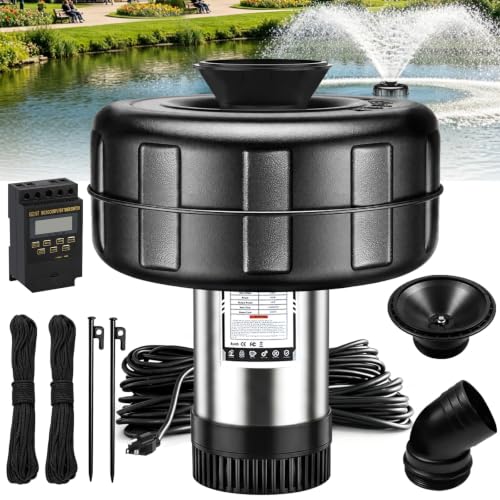 1HP 110V 15000 GPH Stainless Steel Pond Pumps with Timer Switch