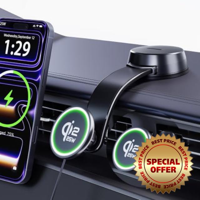 Upgrade for Qi2.2 25W for MagSafe Wireless Car Charger Mount