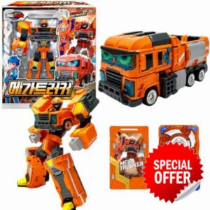 Metal Cardbot MEGA Trucker Orange Truck Transforming Robot Car Korean Animation 메가트러커