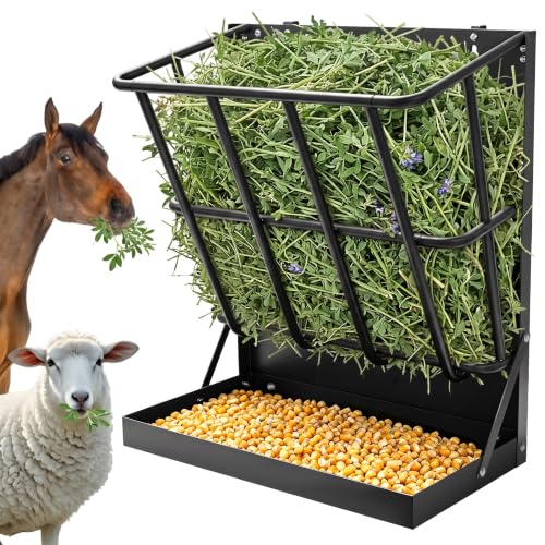 Hanging Hay Feeder with Mounting Kit for Goats Sheep Horse