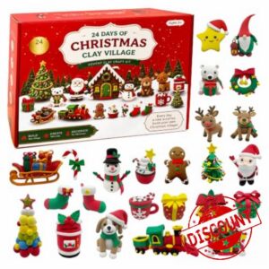 Christmas Air Dry Clay Advent Calendar 2026 Modeling DIY Clay Kit for Kids                                                          24 Christmas Characters DIY Craft