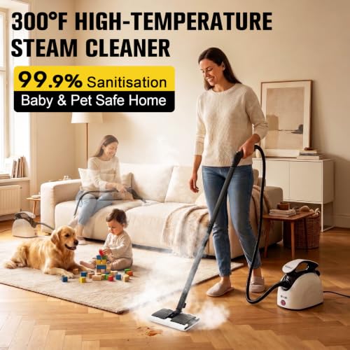 Floor & Grout Easy Use | Quick Heat Up | Large Tank | Quiet Operation | Safety Lock | 21 Accessories for Tiles
