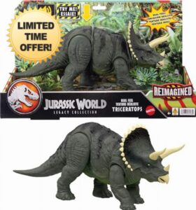 Jurassic World Legacy Collection Reimagined Real Feel Triceratops Dinosaur Figure with Roaring Sound