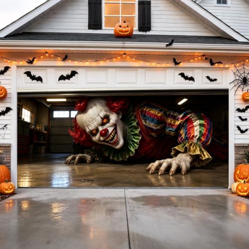 3D Horror Clown Garage Door Decoration