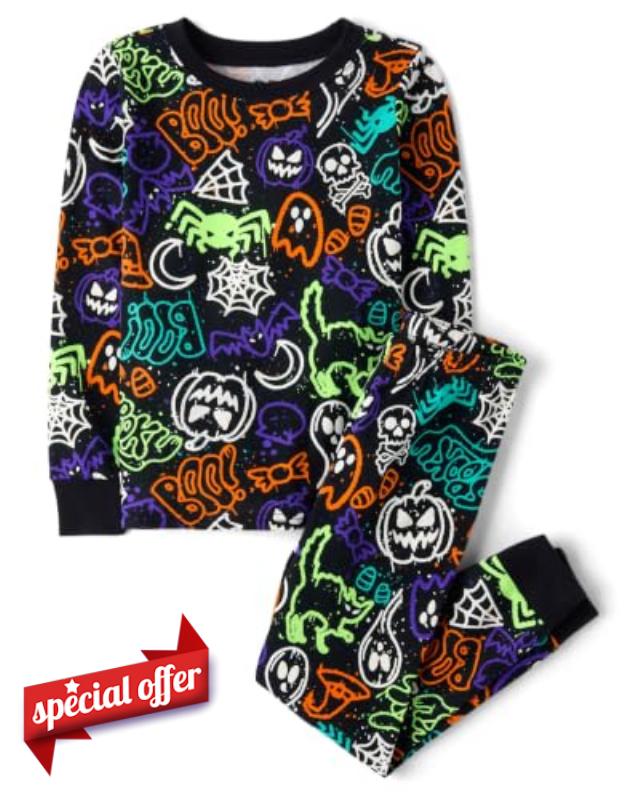 The Children's Place Baby and Kids' Sibling Matching Halloween and Holiday Pajama Sets