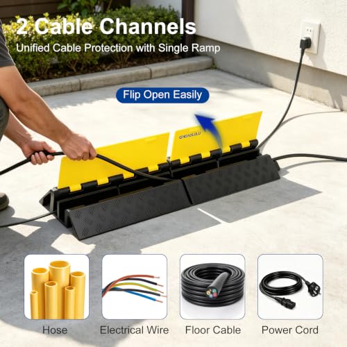 Rubber Driveway Hose Protector for Wire / Hose / Pipe Hider Driveway Outdoo