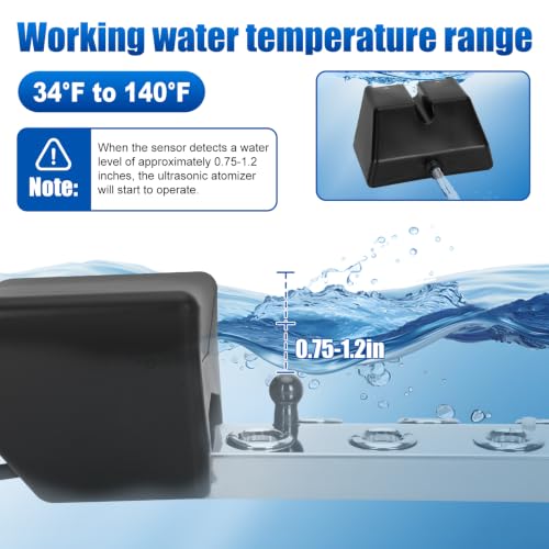 304 Stainless Steel Ultrasonic Mister with Auto Shut-Off for Pond