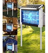 Solar Bug Zapper Outdoor, 5-in-1 Mosquito Zapper 4200V w/Flame Light & RGB Mode, Waterproof Porta...