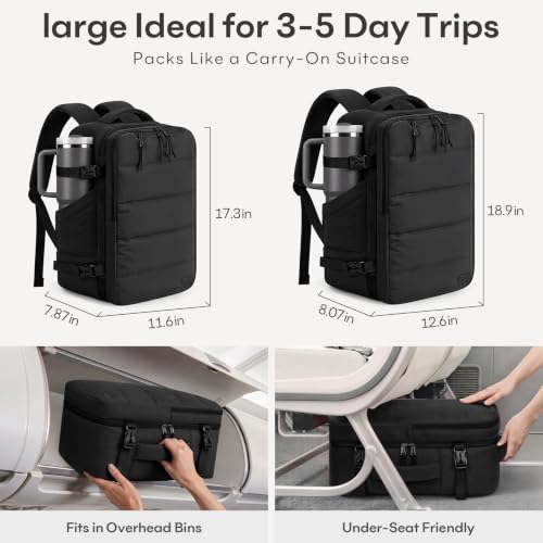 Carry On Luggage Backpack with Water Bottle Pocket