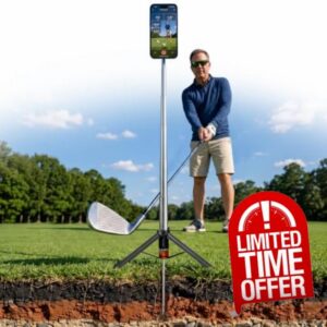 All-in-One Golf Swing Recorder Monopod with Spike Tripod 10-51" Only 0.63lb                                                          Integrated spike + tripod