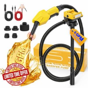 DIYtoolifz 6 GPM Cordless Fuel Transfer Pump Compatible with Dewalt 20V                                                          Battery Powered Gas Pump Compatible with Milwaukee 18V