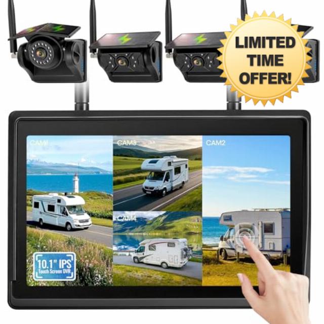 4 Magnetic Solar Wireless Backup Camera System