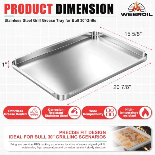 stainless steel bottom tray for bull & most 30" models