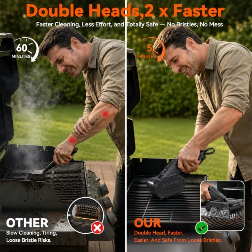 3-Speed Grill Cleaner Tool LED Grill Cleaning Brush Gift for Ma