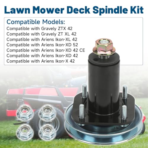 Lawn Mower Spindle with 4 Mounting Nuts(1pcs)