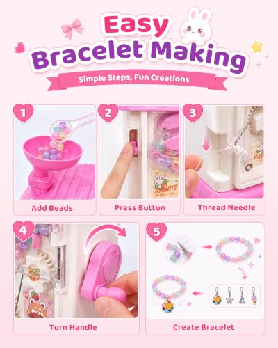 Hand Crank Bracelet Maker with Colorful Beads & Charms