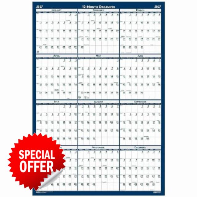 House of Doolittle 12 Month Reversible Laminated Wall Planner