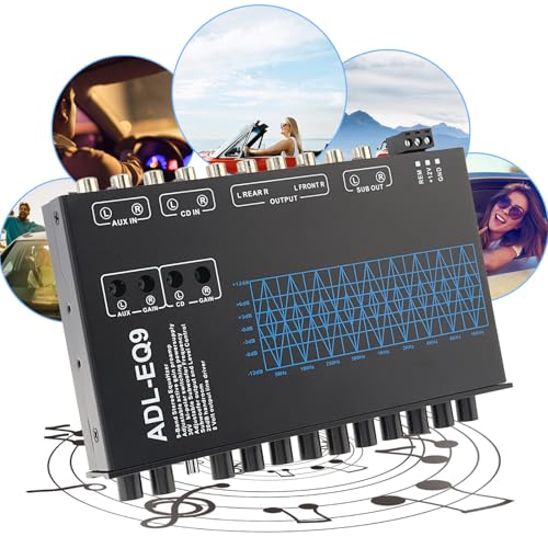 9 Band Noise Reduction DSP Car Equalizer for Car Stereo System with Independent Subwoofer Outpu