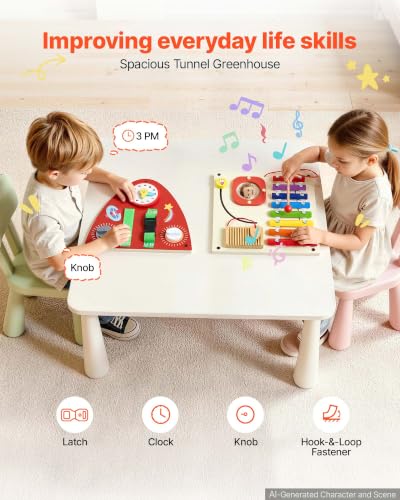 13-in-1 Rocket Montessori Sensory Activity Panels Learning Activity Center for Daycare