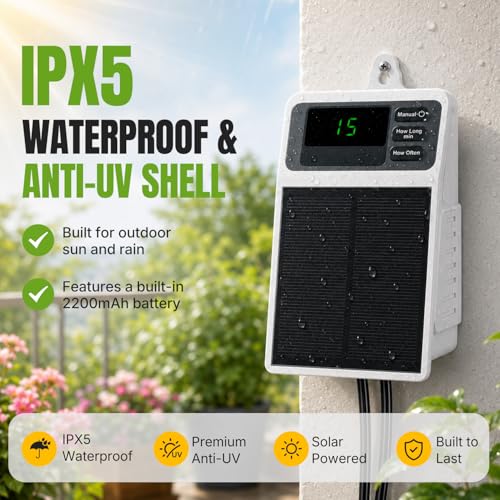 USB-C & Solar-Powered Plant Waterer for 10 Potted Plants